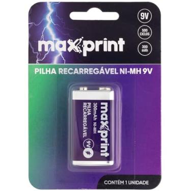 Imagem de Pilha Recarregavel Maxprint 9V - BT c/1