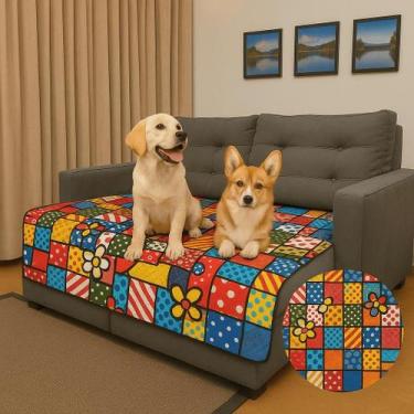 Imagem de Manta para Sofá Impermeável Jacquard Premium 1,50x1,40m Proteção e Est