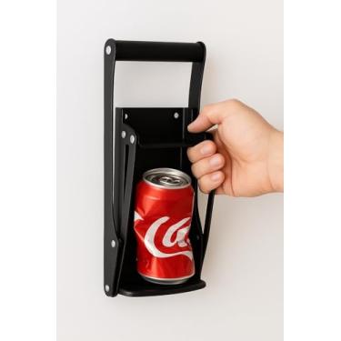 Imagem de Amassador de Latas e Latinhas 475ml em Alumínio Preto – Compactador Manual Reciclagem Doméstica – Resistente, Fácil de Usar