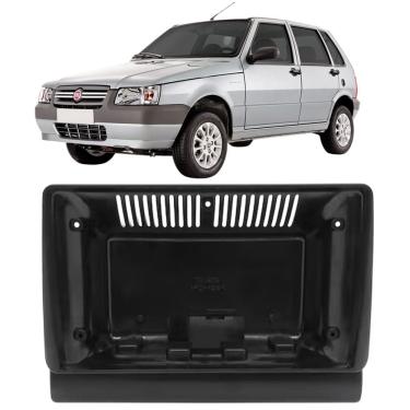 Imagem de Moldura 9 Polegadas Uno Mille 1995 à 2013 Preta Painel Central Multimidia