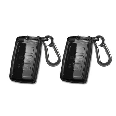 Imagem de Capa para Range Rover FOB, 2 peças, capa preta transparente de TPU para Jaguar XE XJ XF, Land Rover Sport Velar Evoque Defender Discovery com chaveiro capa protetora
