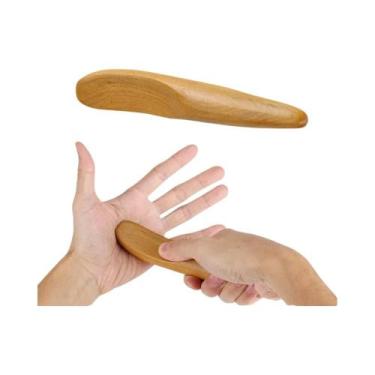 Imagem de Ferramenta De Massagem Gua Sha De Madeira Para Pescoço, Pés, Costas, P