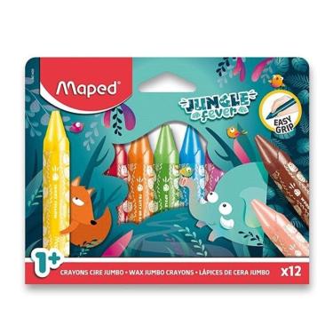 Imagem de Giz de cera Jumbo Jungle Fever 12 cores 861400 - Maped