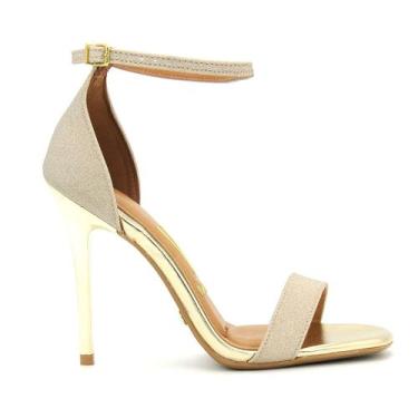 Imagem de Sandalia Feminina Vizzano 6504.100 Bico Quadrado Salto Fino Alto, 37, 