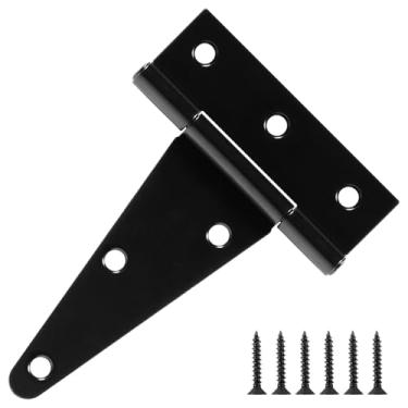 Imagem de Pacote com 2 dobradiças em T de 10 cm, ferramentas pesadas, bicicleta, armazenamento ao ar livre, dobradiças de porta para portas duplas, dobradiças de portão de jardim de madeira, janelas de galpão