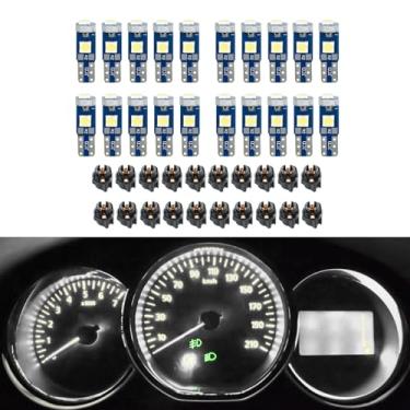 Imagem de Lecctso Lâmpadas LED T5 de 20 peças, lâmpadas de painel, lâmpada LED T5 37 74 com soquete de trava giratória, 3030 chips super brilhantes de 12 volts de substituição para painel de instrumentos de