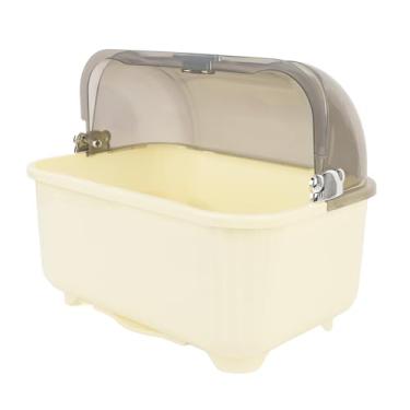 Imagem de Cryfokt Suporte para Secador de Prato, Grande Capacidade Com Cobertura à Prova de Poeira para Cozinha, Escorrinto de Cozinha Com Economia de Espaço Com Drenagem Removível para Bancada,