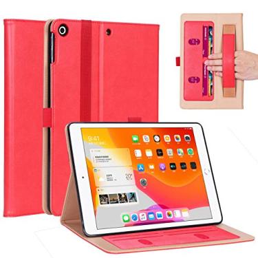 Imagem de Gylint Capa para iPad 10,2 polegadas/iPad 8ª geração/iPad 7ª geração, capa multifuncional, com vários ângulos de visualização e função despertar/hibernar automática para iPad 10.2 2020/2019, vermelha