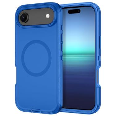Imagem de I-HONVA Capa para iPhone Air [compatível com MagSafe] à prova de choque com 3 camadas de proteção total [sem protetor de tela] Capa resistente para Apple iPhone Air de 6,5 polegadas 2025, azul marinho