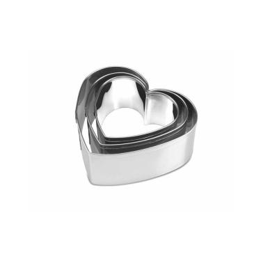 Imagem de Cortador Coração 3 Peças Inox Kehome - Massas e Biscoitos