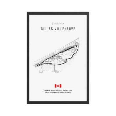 Imagem de Arte De Parede Vintage Em Lona HD Com Tema De Circuito De Fórmula 1 Im