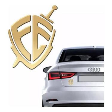 Imagem de Adesivo Fé Resinado 3D Dourado Para Carro Emblema Res10