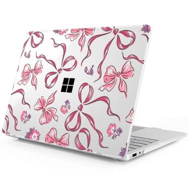 Imagem de Mektron Capa impressa para laptop Microsoft Surface 2025 Windows 11 Copilot+ PC Surface Laptop 33.0 cm capa para tela sensível ao toque serve no modelo 2095, flores-laços-vermelho