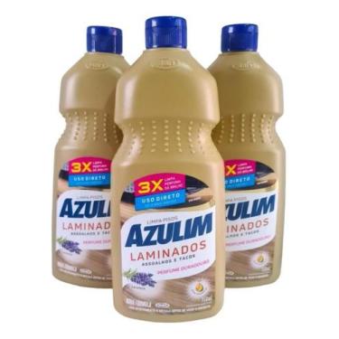 Imagem de Limpa Laminado Taco Assoalho Azulim Lavanda 750ml Kit Com 3 Unidades