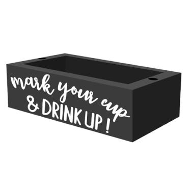 Imagem de Organizador de copos de madeira com furos de marcador, organizador de copos, suporte de armazenamento de copos de grande capacidade, multifuncional, adequado para cozinhas