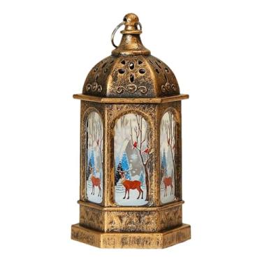 Imagem de Rrlihjgu Lanternas De Natal Decorativas Para Interior | Luz Noturna Castelo Decorações Natal | Centro de Mesa Vintage para Decoração de Casa,Para Interior Exterior Sala Escritório Prateleira