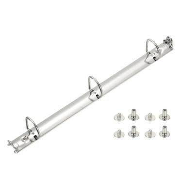 Imagem de PATIKIL A4 Mecanismos de fichário de 3 furos, anel D de 2 cm, organizador de fichário de substituição de folhas soltas com interruptores para organizadores, pasta de armazenamento de papel de