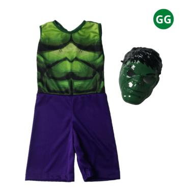 Imagem de Kit Fantasia Super Herói Verde Infantil GG