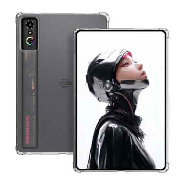 Imagem de Capa para tablet gamer RedMAGIC Astra 23.0 cm transparente, ultra transparente, capa traseira de TPU macio para ZTE Nubia RedMAGIC Tablet 3 Pro, antiarranhões, à prova de choque, transparente