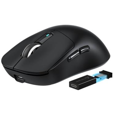 Imagem de MANBASNAKE Mouse Attack Shark X3 Pro 4K/8K Hz, mouse para jogos Superlight BT/2.4G sem fio/com fio, sensor de jogos PixArt PAW3395, 26000 DPI, botões programáveis para Win11/Xbox/PS/Mac (preto)