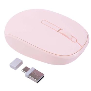 Imagem de Mouse sem fio, silencioso, portátil, leve, tipo C + USB A, interface dupla, plug and play, pequeno mouse óptico sem fio, 3 botões para celular, tablet, laptop, MacBook, PC, meninos, meninas, homem