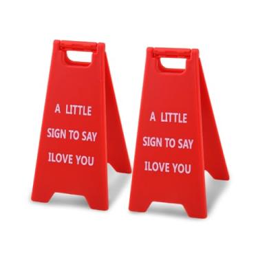 Imagem de I love You Gifts for Couples Valentine Day Home Decor Accent A Little Sign To Say I Love You Placa de mesa aniversário romântico presente para namorado namorada presente de Natal engraçado mesa