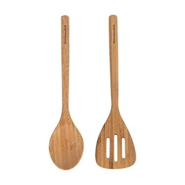 Imagem de KitchenAid Conjunto de espátula e colher de bambu, 2 peças