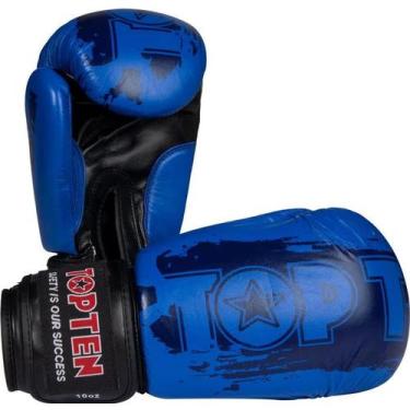 Imagem de Luva de Boxe e Muay Thai POWER INK - Top Ten, Azul, 14OZ