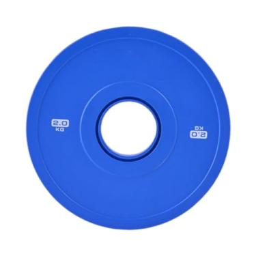 Imagem de UGPLM Placa de peso Fitness Change para levantamento de peso com microcarga de borracha e aço universal para treino de halteres para iniciantes, 2.0 Kg Azul