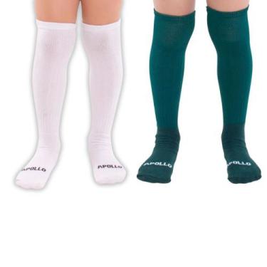 Imagem de Kit 2 Pares Meião Futebol Infantil e Juvenil Cores Sortidas - Apollo, 