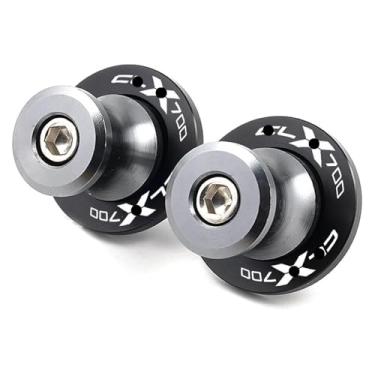 Imagem de BYYINGSUS Acessórios de modificação Carretéis de braço oscilante de motocicleta Parafusos deslizantes M10 compatíveis com 700 CLX 700CLX 700CL-X CF700CLX700 CL-X700(cinza)