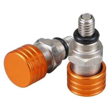 Imagem de BYYINGSUS Válvulas de sangramento de ar de garfo M4x0.7 compatíveis com KTM 85 125 150 250 350 450 500 SX SXF EXC XC XCF XCW XCFW ADV Duke para Hus&qvarna TE FE TC FC (laranja)