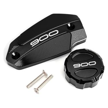 Imagem de Compatível com Z900 Z 900 ABS 2017-2024 2023 tampa do reservatório de fluido de freio dianteiro traseiro da motocicleta acessórios da tampa de enchimento de óleo do motor (dianteiro traseiro preto)
