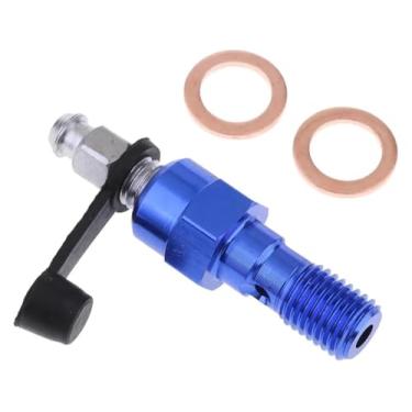 Imagem de BYYINGSUS Parafusos e arruelas de banjo de motocicleta para cilindro mestre de pinça de freio M10 X1,25/M10 X 1,0 mm durável (azul 1,25 mm)