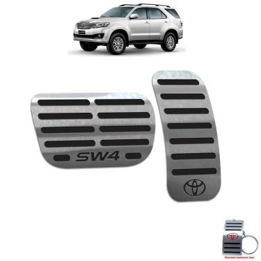 Imagem de Pedaleira Automático Em Aço Inox Hilux Sw4 2012 A 2015 Preto