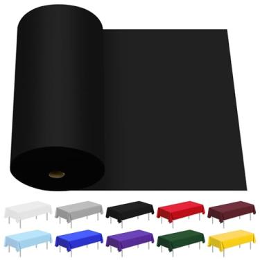 Imagem de CC-SLZP Toalha de mesa de plástico, 1,5 m x 137 cm, toalha de mesa descartável premium para piquenique, festa, banquete, aniversário, casamento, aniversário (preta)