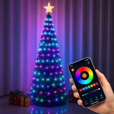 Imagem de Pisca Pisca Natal 10m Árvore de Natal 100 LEDs Smart Bluetooth com Controle Remoto, 6 Modos de Iluminação, Luzes Decorativas Prova d’Água USB para Decoração Interna Externa, Festas, Jardim e Quarto
