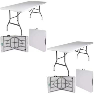 Imagem de KIT COM 2 MESAS DOBRAVEL PORTATIL DE CAMPING VIRA MALETA 1,80M JST