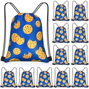 Imagem de Yiyiring 16 unidades de sacos de presente de biscoito com cordão, sacos de lembrancinha de festa para biscoitos de chocolate e tema de leite, artigos de festa de aniversário para chá de bebê (desenho