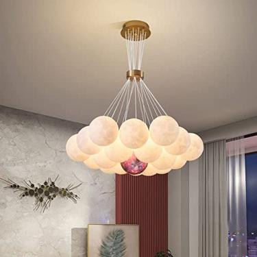 Imagem de Lustre Criatividade 3D Impresso Teto Lustre Teto Luz Noturna Universo Pt Lua Criatividade Lanterna Sala de Jantar Bar Luzes Pingente Casa Criança Quarto Led Chande