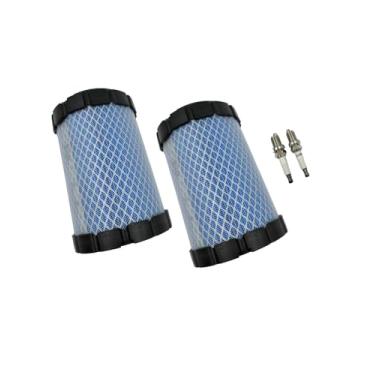 Imagem de eosorssa Pacote com 2 filtros de ar 11013-0807 com vela de ignição compatível com Kawasaki FT691V FT730V FT730 FT651V cortador de grama com motor de 4 tempos