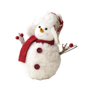 Imagem de Fancyes Decoração de boneco de neve de Natal, bonecos de neve, bonecos de neve, decoração de feriado, escritório, pelúcia, prateleira interna, lareira, de, M