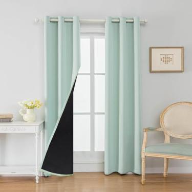 Imagem de Anytime Conjunto de cortinas 100% blackout, cortinas de janela com isolamento térmico e eficiência energética para quarto de hóspedes, painéis de sombreamento completos para trabalhadores em turnos e