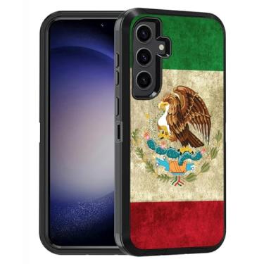 Imagem de FQTBCEARI Projetada para Samsung Galaxy S25 FE, capa protetora de corpo inteiro à prova de choque de 3 camadas de grau militar para Samsung Galaxy S25 FE 5G de 6,7 polegadas, bandeira mexicana