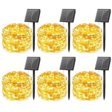 Imagem de Solar String Lights Minetom 600 LED 198 pés 8 modos branco quente