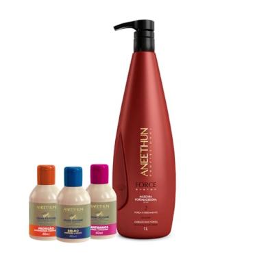 Imagem de Aneethun Force System Máscara 1Kg Fortalecimento e Reconstrução Capilar Profunda Com Colágeno e Aminoácidos Cabelos Fracos e Quebradiços