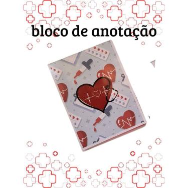 Imagem de Blocos de anotações Enfermagem com caneta enfermeira enfermeiro médico presente lembrancinha anotar rascun