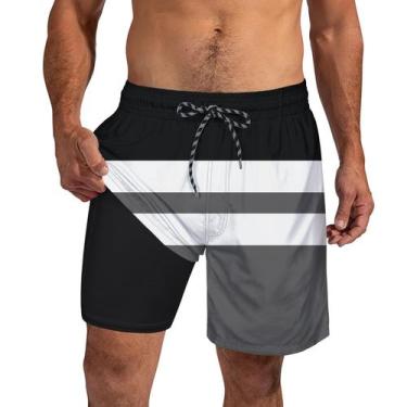 Imagem de Calções de banho com forro de compressão Cozople para homens na altura