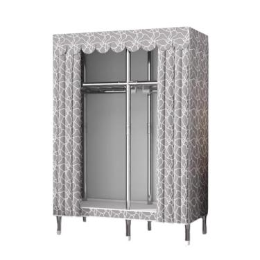 Imagem de PEKJI Armários portáteis de poliéster com cortina estável guarda-roupa armário economiza espaço organizador de armário guarda-roupa moderno