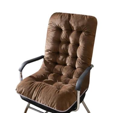 Imagem de GKWW Almofada antiderrapante para cadeira de escritório de balanço com laços almofada macia para assento com suporte alto para dormitório, carro, escritório, pátio (marrom)